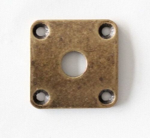 Aged Bronze Guitar Curved Squared Jack Plate Socket For Gibson Les Paul LP