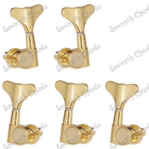 Gold 3R2L 5 String Bass Tuning Pegs For Epiphone,Ibanez,Washburn,ESP,Cort,Eko