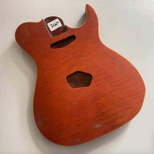 Orange Mahogany Wood Guitar Body with Quilted Maple Top