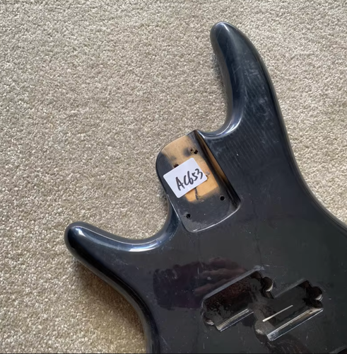 Black 4 String Left Handed Basswood Bass Body DIY Project
