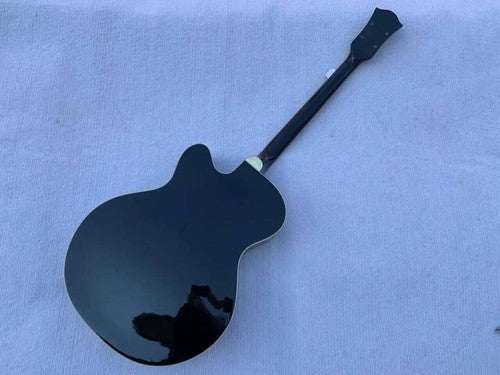 Black Archtop Hollow Body 4 String Jazz Bass Body with Maple Neck