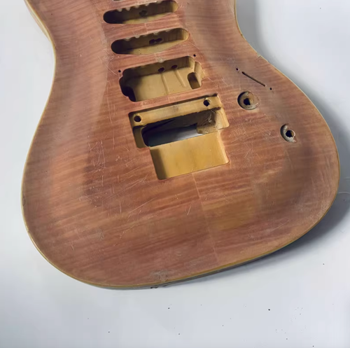 HSS Veneer Tiger Maple Top Guitar Basswood Body DIY Project