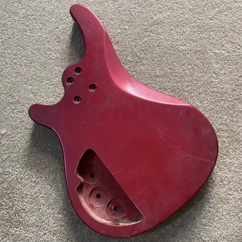 Red Solid Basswood 4 String Electric Bass Body