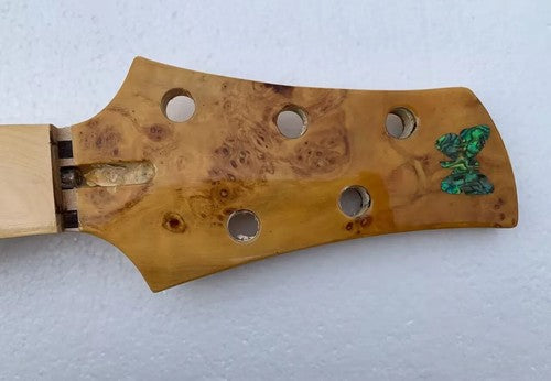 Left Handed 5 String Ash Wood Bass Body with Neck Through, Rosewood Fretboard