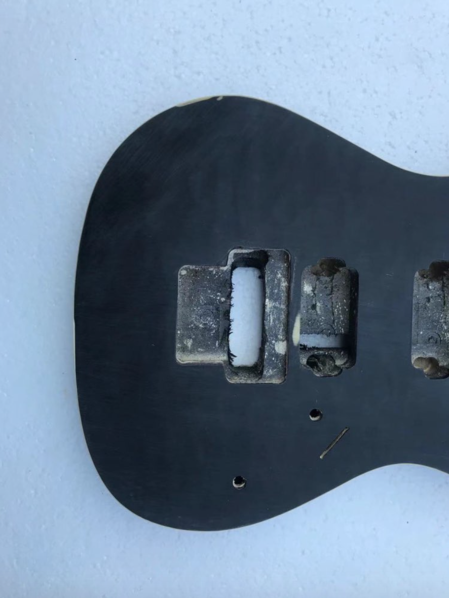 Black Quilted Maple Top Guitar Body Fit Guitars with Double Locking Tremolo