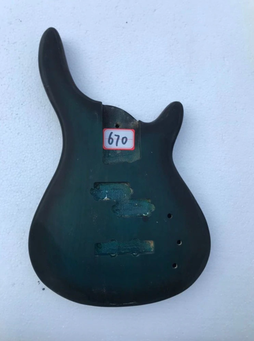Dark Green Burst 4 String Bass Body DIY Project