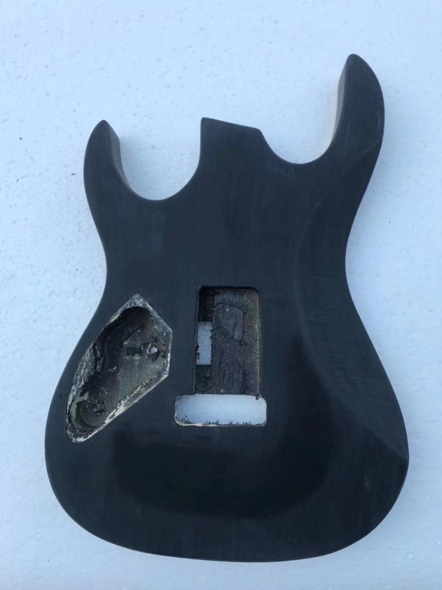 Black Quilted Maple Top Guitar Body Fit Guitars with Double Locking Tremolo