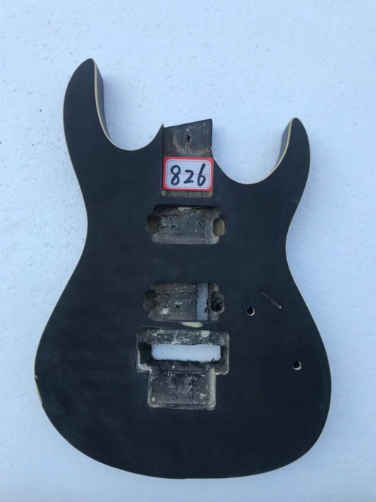 Black Quilted Maple Top Guitar Body Fit Guitars with Double Locking Tremolo