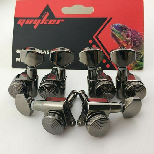 3R+3L Black Nickel Guitar Locked Tuners Pegs Fit Cort,Epiphone,Ibanez,Washburn