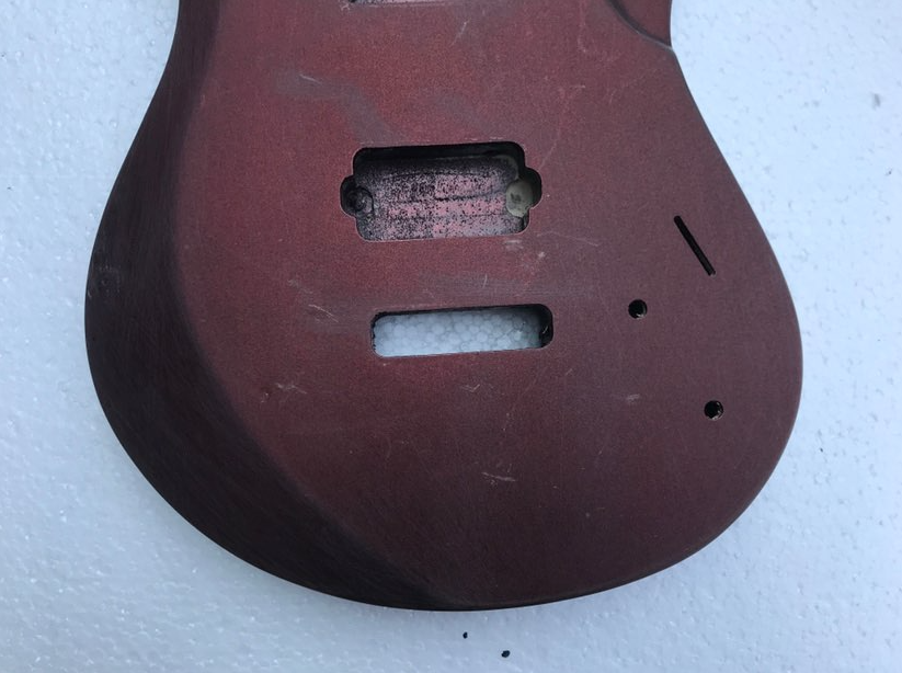 Dark Red Guitar Double Cutaway Body Project DIY