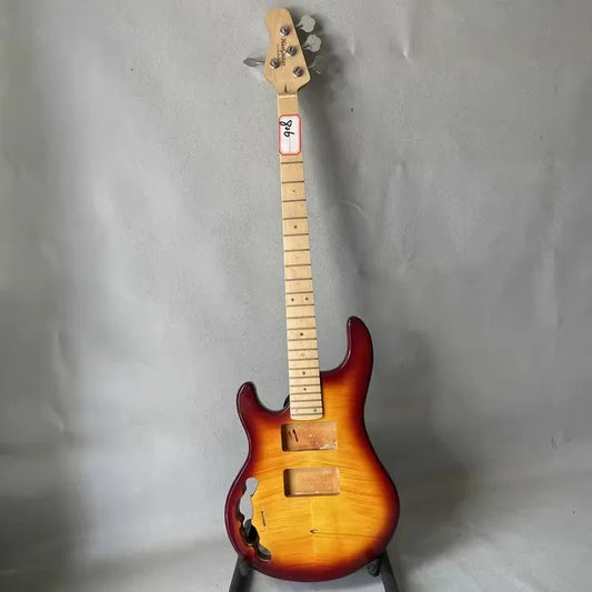 Left Handed 4 String MM Bass Style Cherry Burst Basswood Body with Maple Neck