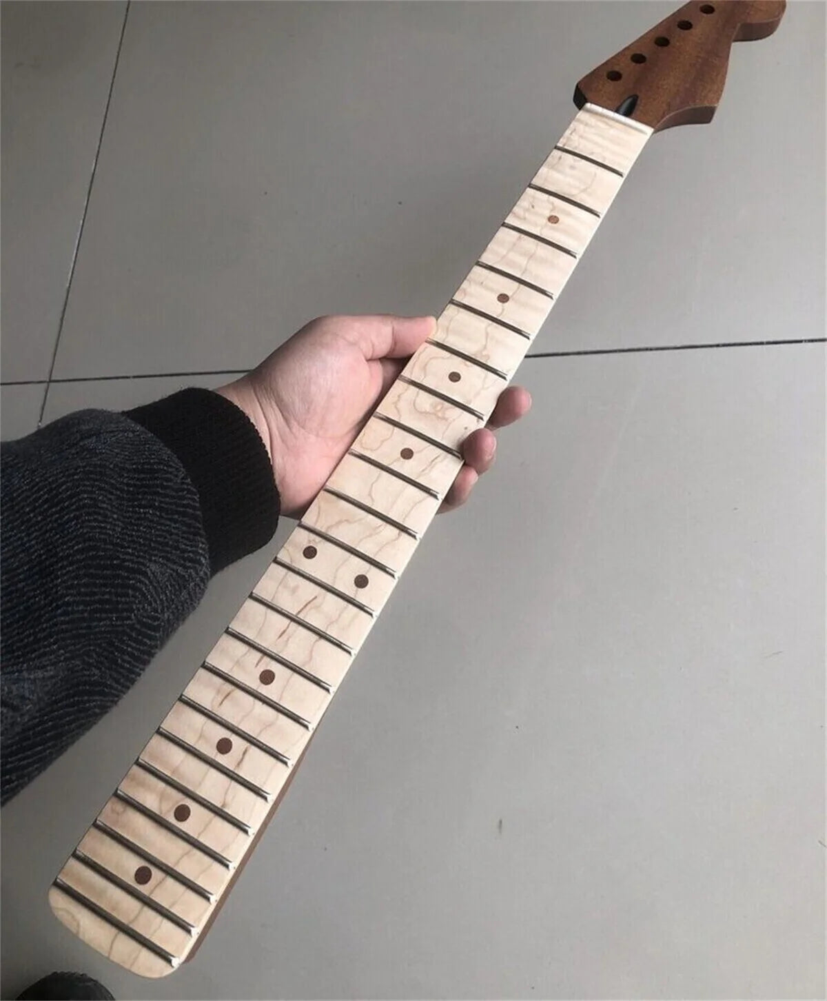 Mahogany Wood Stratocaster Strat Style Guitar Neck, Maple Fingerboard