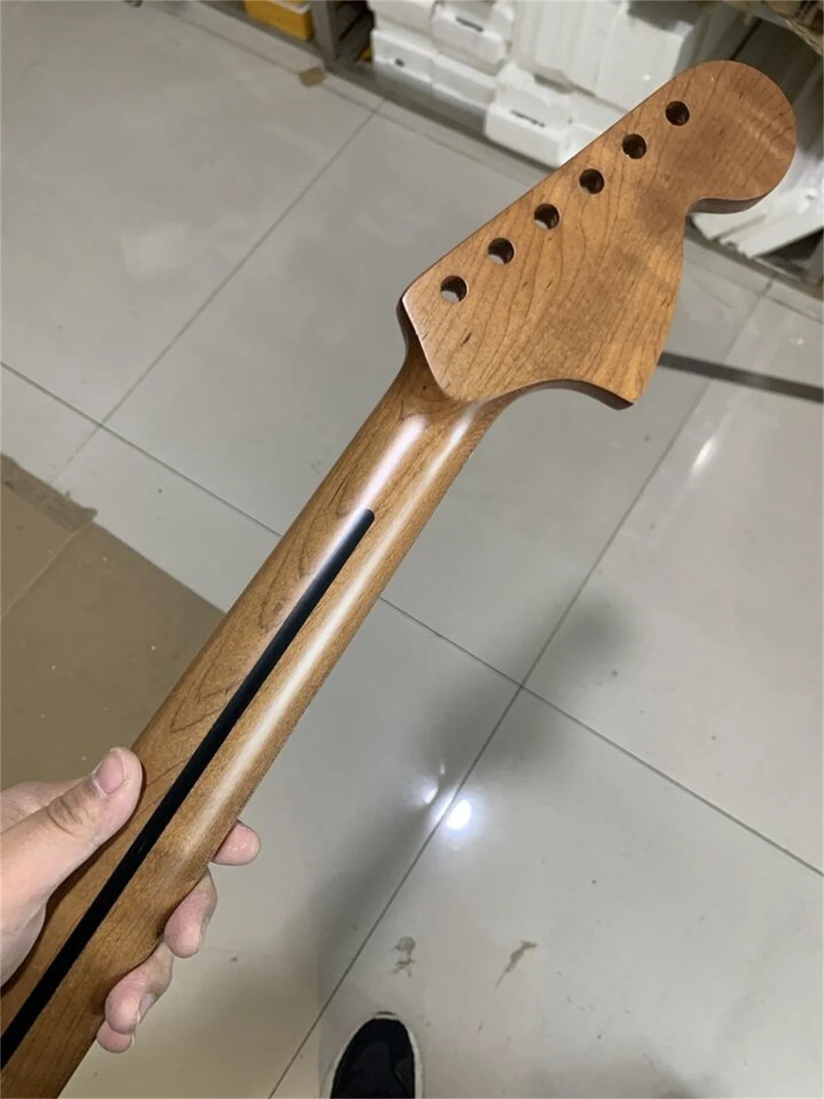 Reversed Headstock Roasted Maple Wood Stratocaster Strat Style Guitar Neck
