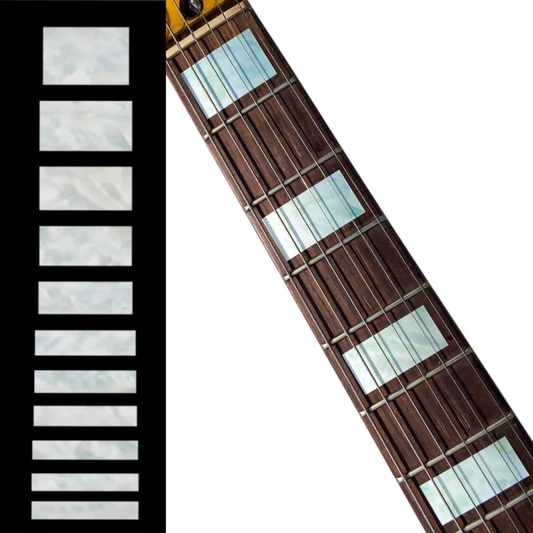 White Pearl Blocks Electric Guitar Fret Inlay Markers Stickers