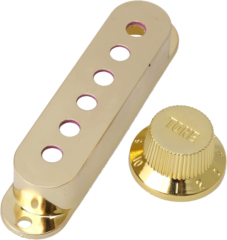 Gold Set Guitar Single Coil Pickups Covers, Control Knobs Fit Fender Strat ST