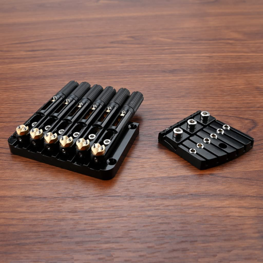 Headless Guitar Brass Bridge with String Nut