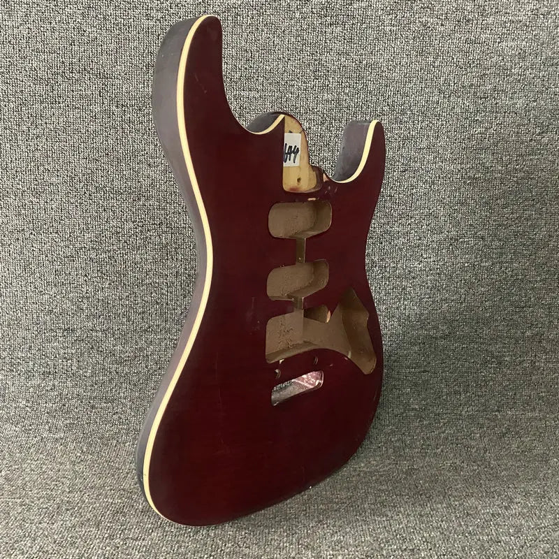 Okoume Wood HSS Guitar Body with Tiger Maple Top