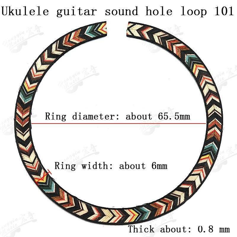 Ukulele Sound Hole Maple and Rosewood Rosettes with Abalone Inlay