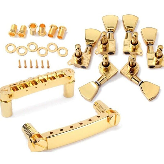 Gold 3X3 Guitar Tuning Keys with Bridge and Tailpiece For Epiphone Les Paul SG