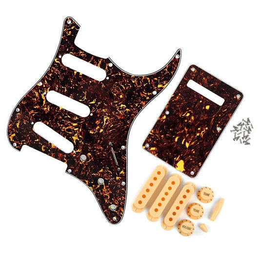 Left Hand Guitar Pickguard,Back Plate,Pickup Covers,Knobs,Switch Tip Fit Strat