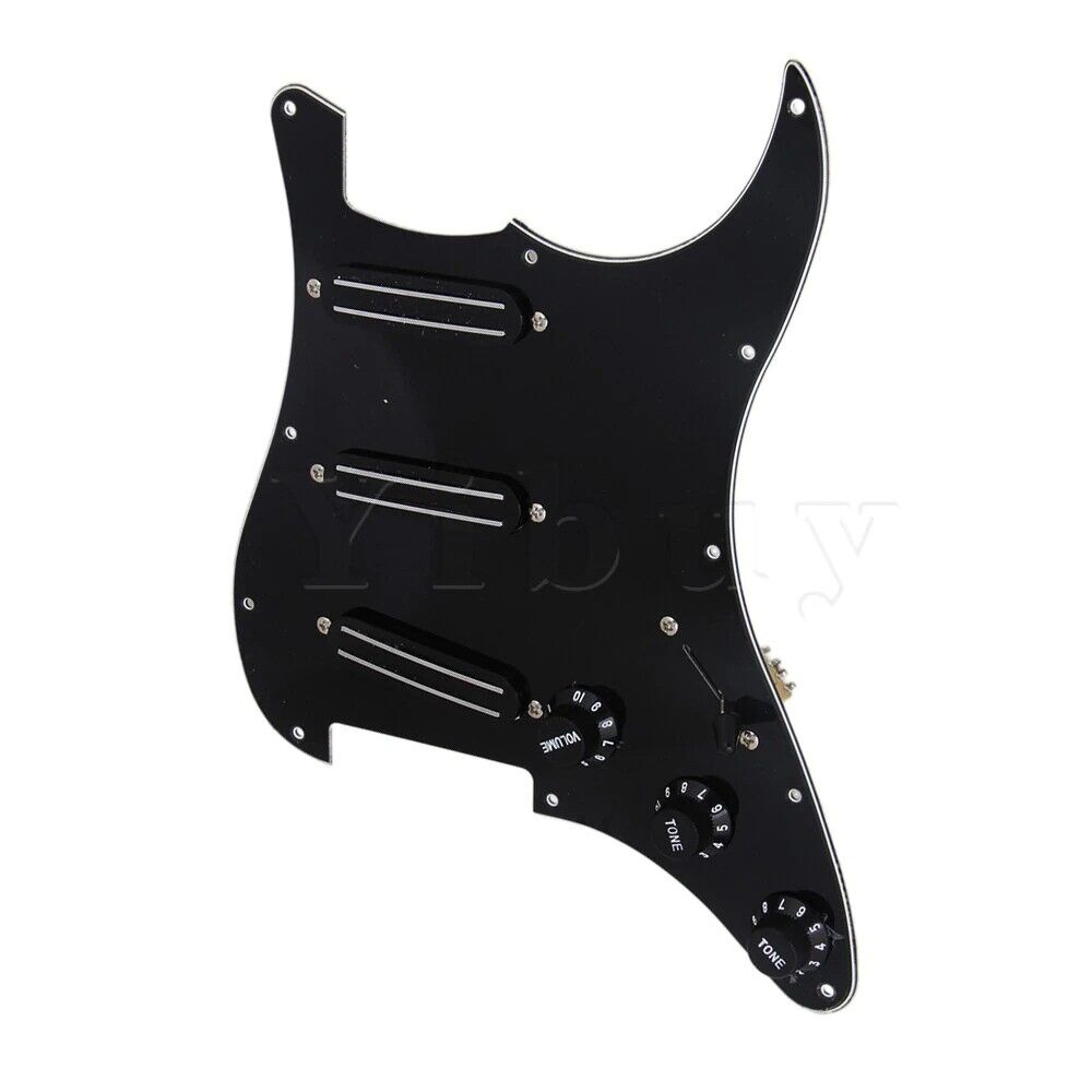 Guitar Prewired Loaded Pickguard With Hot Rails Pickups Fit Fender Str ...