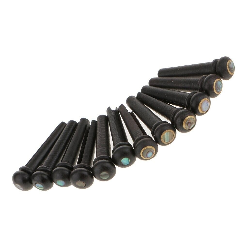 12 String Acoustic Guitar Ebony Bridge Pins Fit Washburn,Maton,Ibanez,Takamine