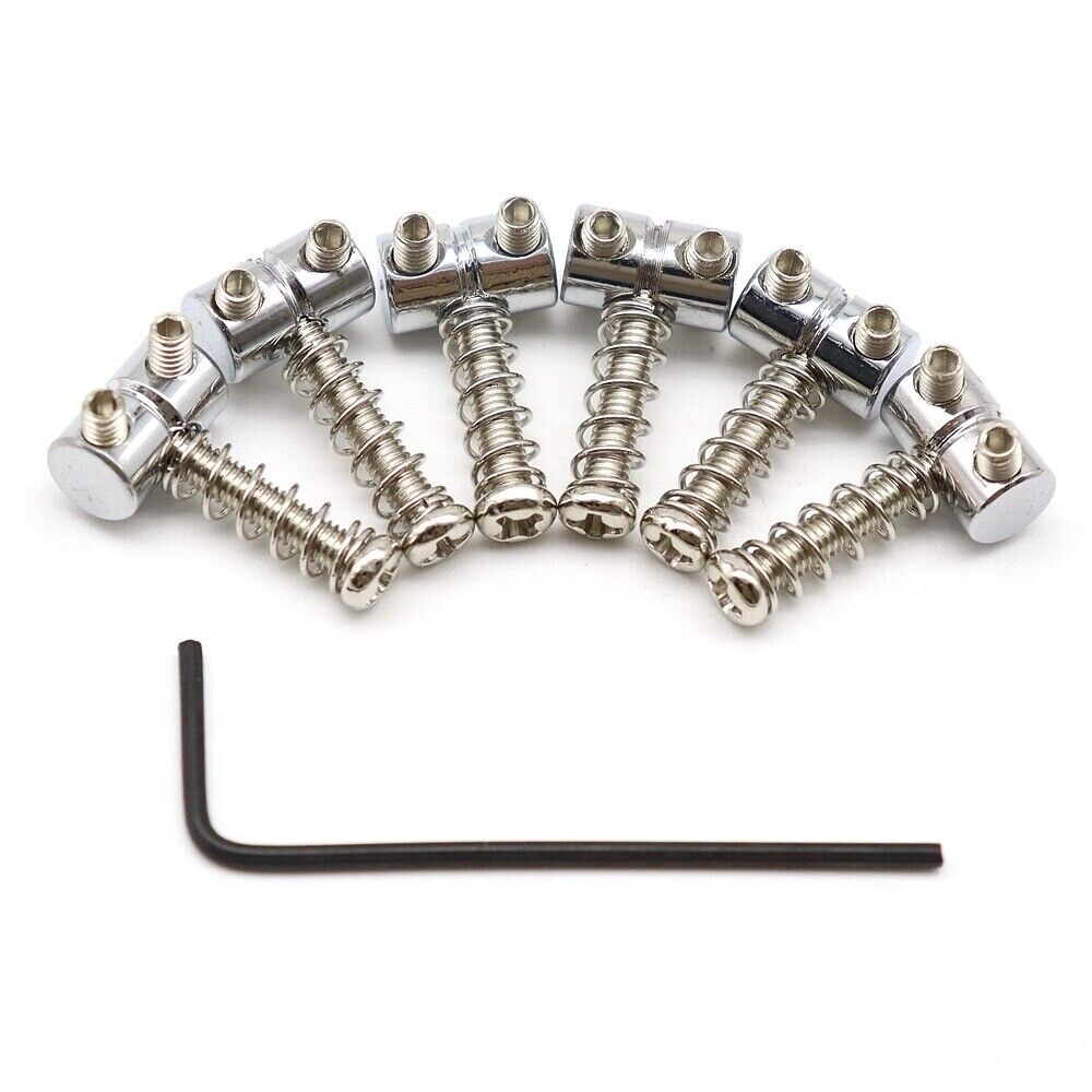 6pcs Silver Guitar Vintage Bridge Saddles Fit Jazzmaster Bridges
