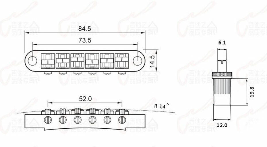 1 Set Black Nickel Guitar Bridge and Tailpiece Fit Epiphone,Gibson,Ibanez,ESP