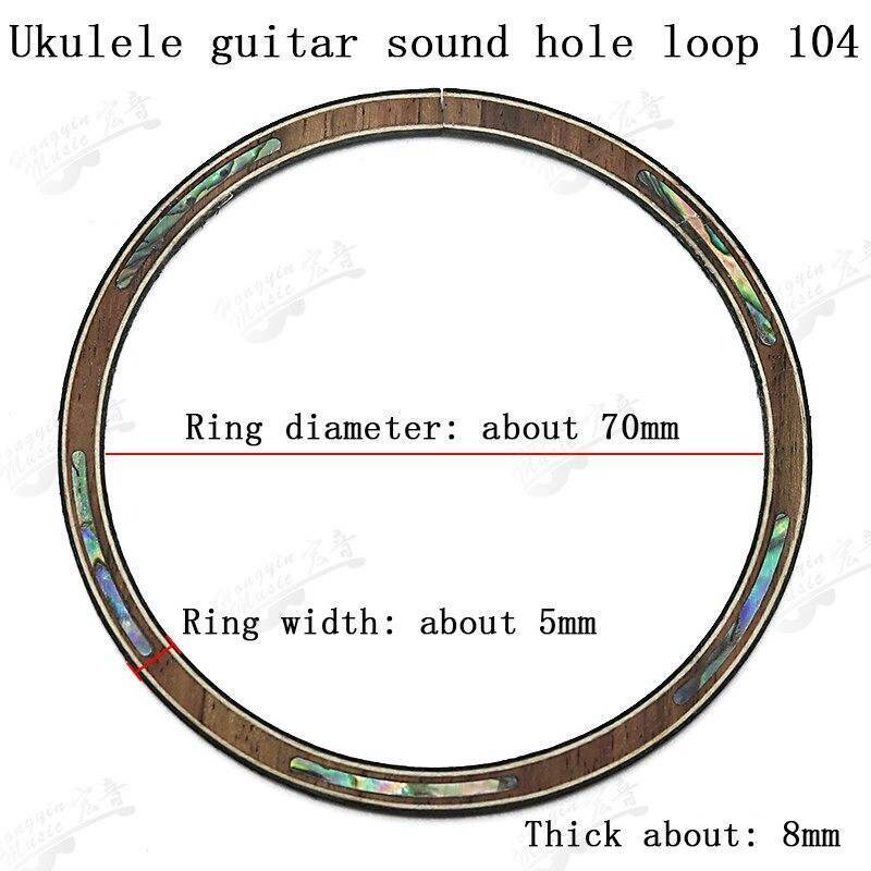 Ukulele Sound Hole Maple and Rosewood Rosettes with Abalone Inlay