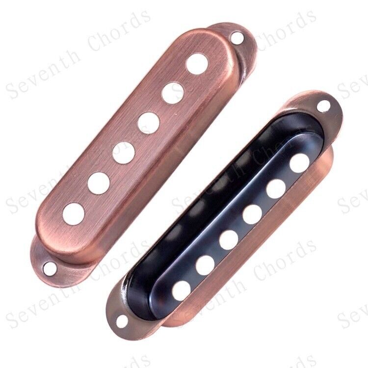 3pcs Guitar Single Coil Pickups Covers in Red Bronze Fit Fender Strat ST