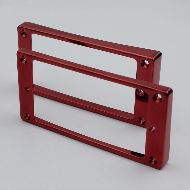 Red Metal Guitar Humbucker Pickups Curved Rings Fit Epiphone Les Paul LP