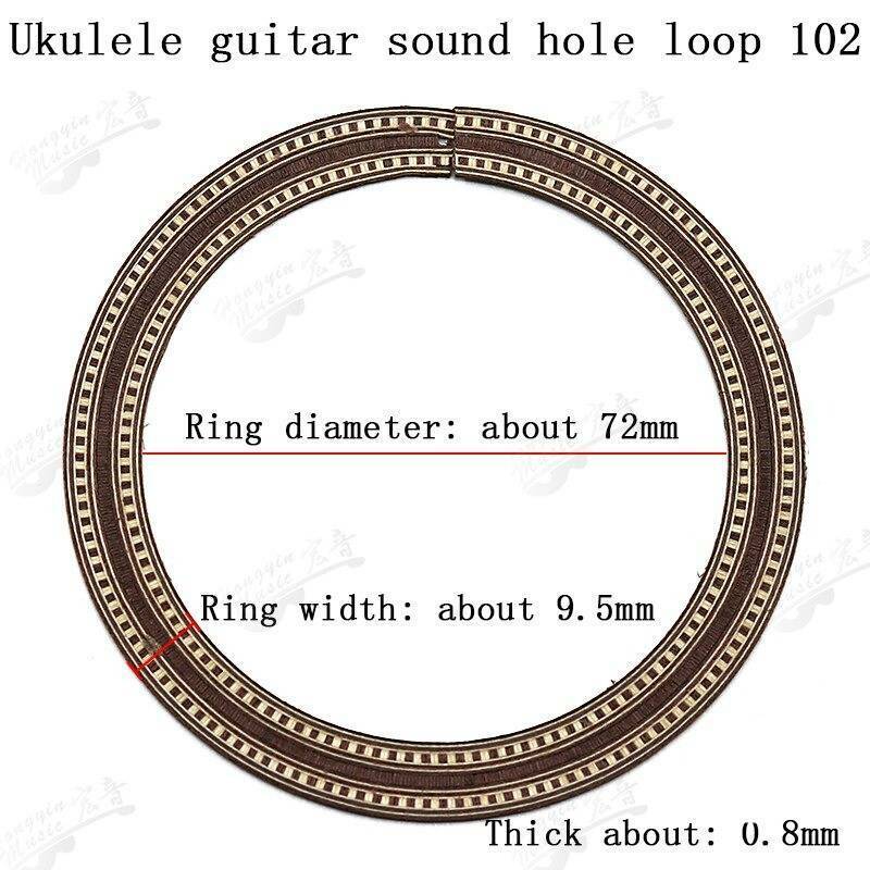 Ukulele Sound Hole Maple and Rosewood Rosettes with Abalone Inlay