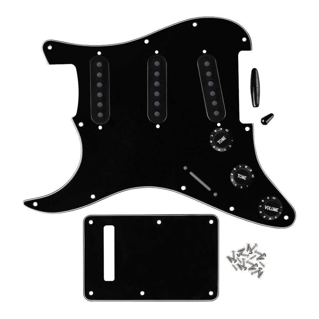 Left Hand Guitar Pickguard,Back Plate,Pickup Covers,Knobs,Switch Tip Fit Strat