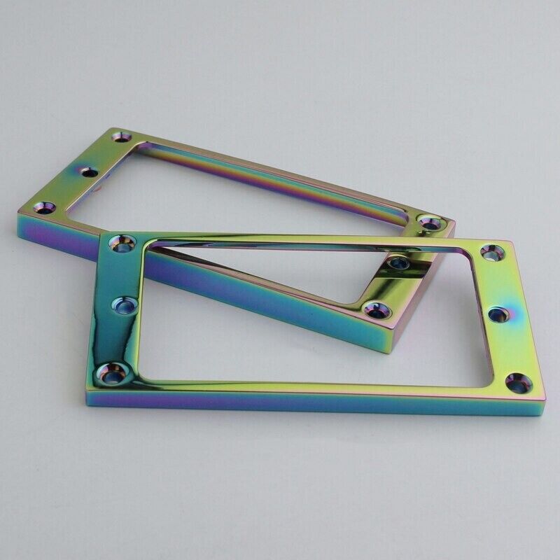 2x Guitar Flat Humbucker Pickups in Rainbow Fit Schecter,ESP,Ibanez,Fender,Cort