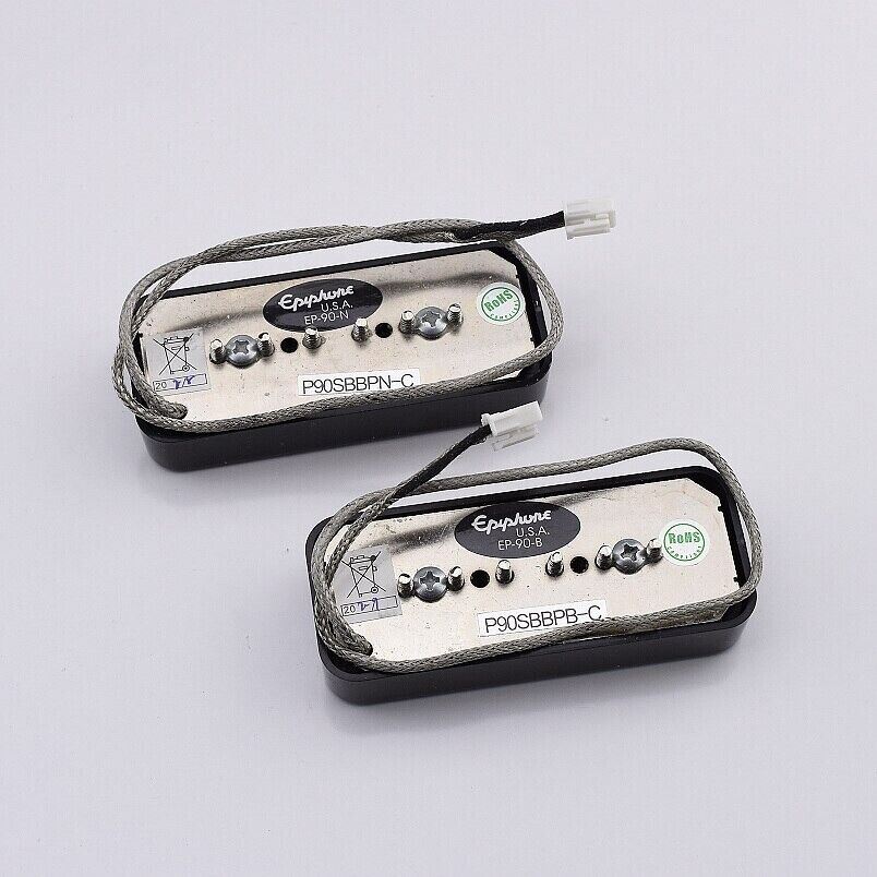 Black Guitar Epiphone P90S SoapBar Pickups Set Fit Epiphone Les Paul SG