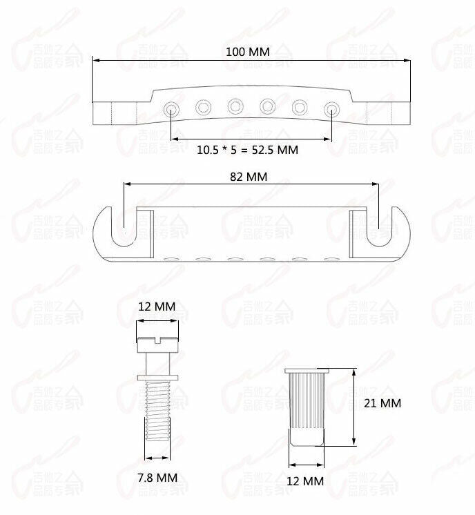 1 Set Black Nickel Guitar Bridge and Tailpiece Fit Epiphone,Gibson,Ibanez,ESP