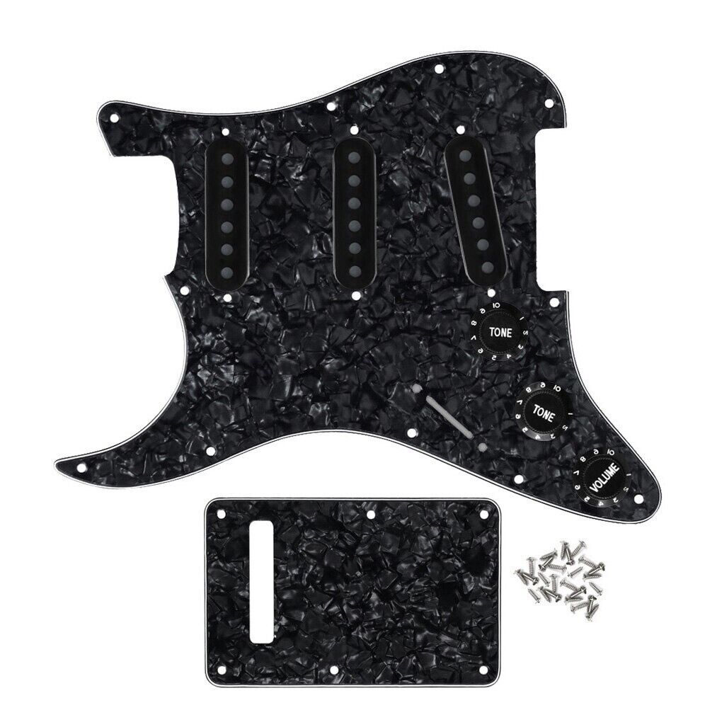 Left Hand Guitar Pickguard,Back Plate,Pickup Covers,Knobs,Switch Tip Fit Strat