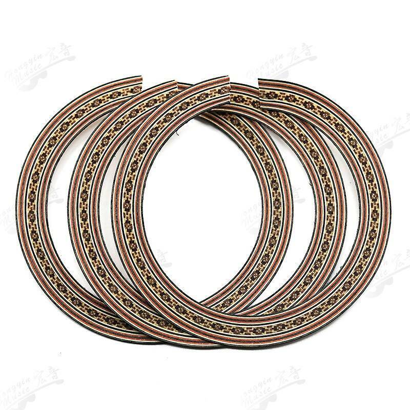 Ukulele Sound Hole Maple and Rosewood Rosettes with Abalone Inlay