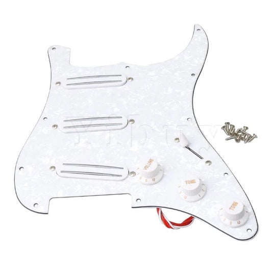 White Pearl Guitar Dual Hot Rails Prewired Pickguard Fit Fender Stratocaster