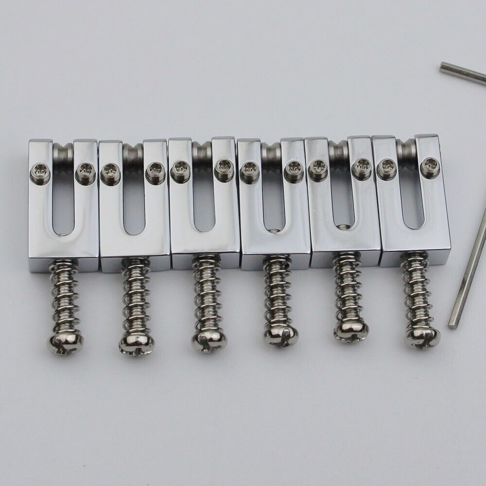 6PCS Stainless Steel 10.5mm Guitar Roller Saddles Fit Fender Stratocaster Strat