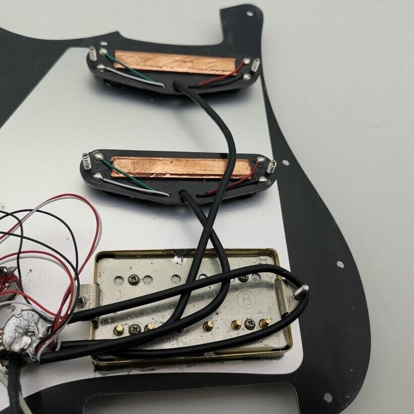Black HSS Guitar MultiSwitches Prewired Loaded Pickguard Plate Fit Strat