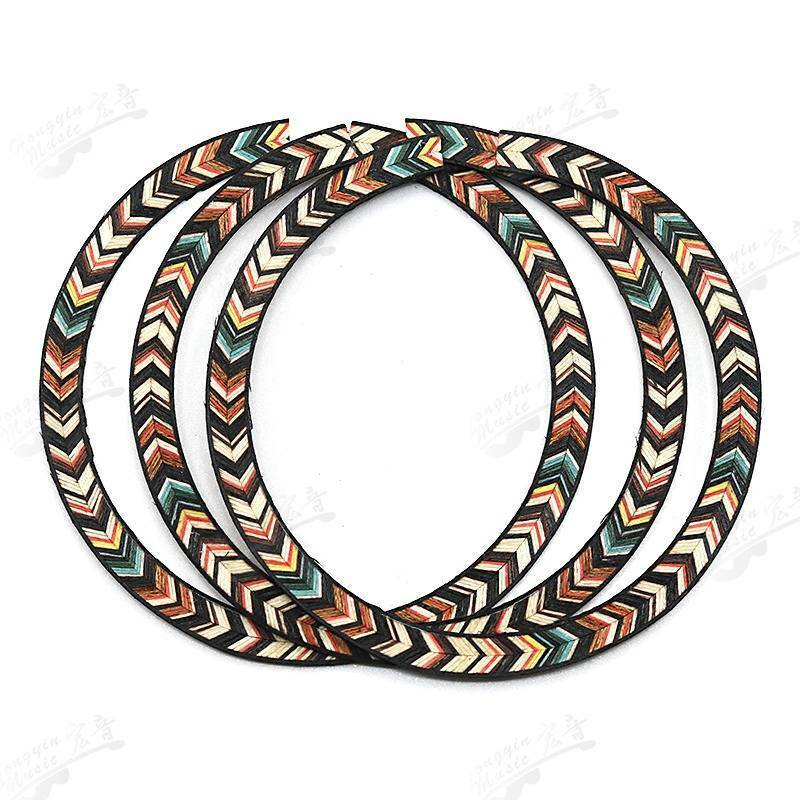 Ukulele Sound Hole Maple and Rosewood Rosettes with Abalone Inlay