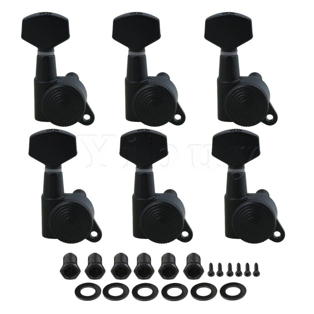 Black Locked 6R Tuners Machine Heads Keys Fit Ibanez,Jackson,Charvel,Jackson,ESP