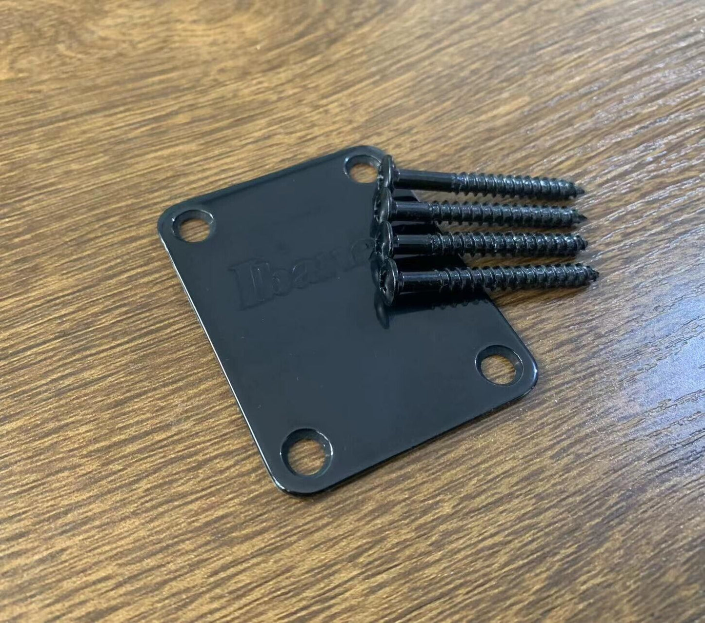 Black Ibanez Guitar and Bass Neck Plate with Mounting Screws