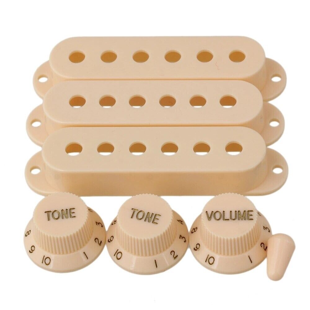 1 Set Guitar Control Knobs with Single Coil Pickup Covers Fit Stratocaster ST