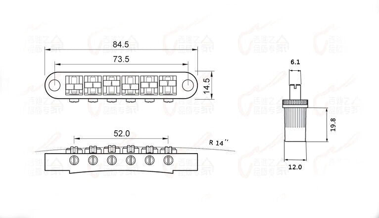 Guitar Tune O Matic Bridge Fit Ibanez,ESP LTD,Epiphone,Burny,Washburn,Greco,Cort