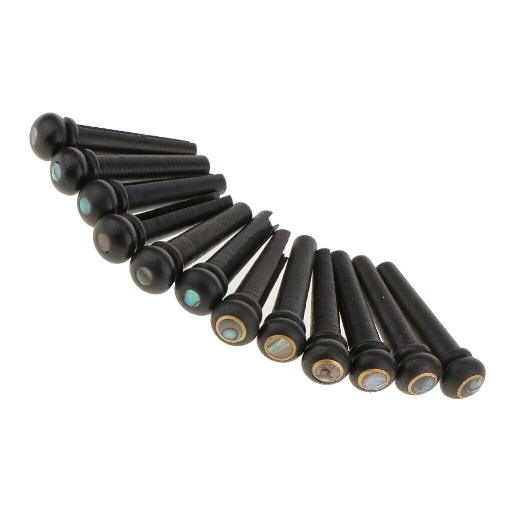 12 String Acoustic Guitar Ebony Bridge Pins Fit Washburn,Maton,Ibanez,Takamine