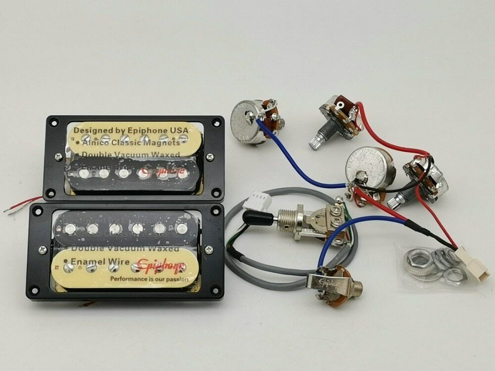 Zebra Epiphone Alnico Classic Humbucker Pickups with Wiring Fit Les Paul SG LP