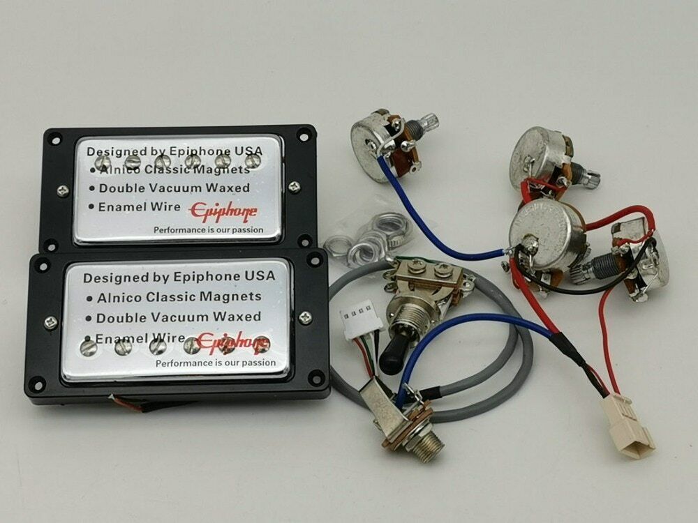 1 Set Epiphone Guitar Humbucker Pickups With Wiring Fit Epiphone Les Paul LP SG