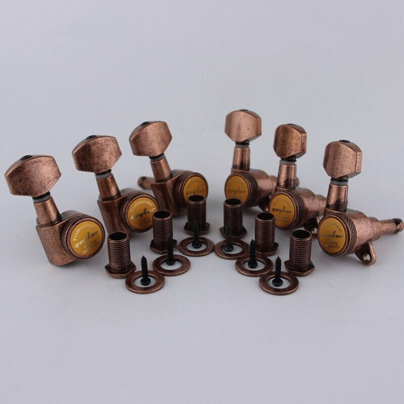 6R Locking Guitar Tuning Pegs in Bronze Fit Fender,Jackson,Washburn,Schecter,ESP